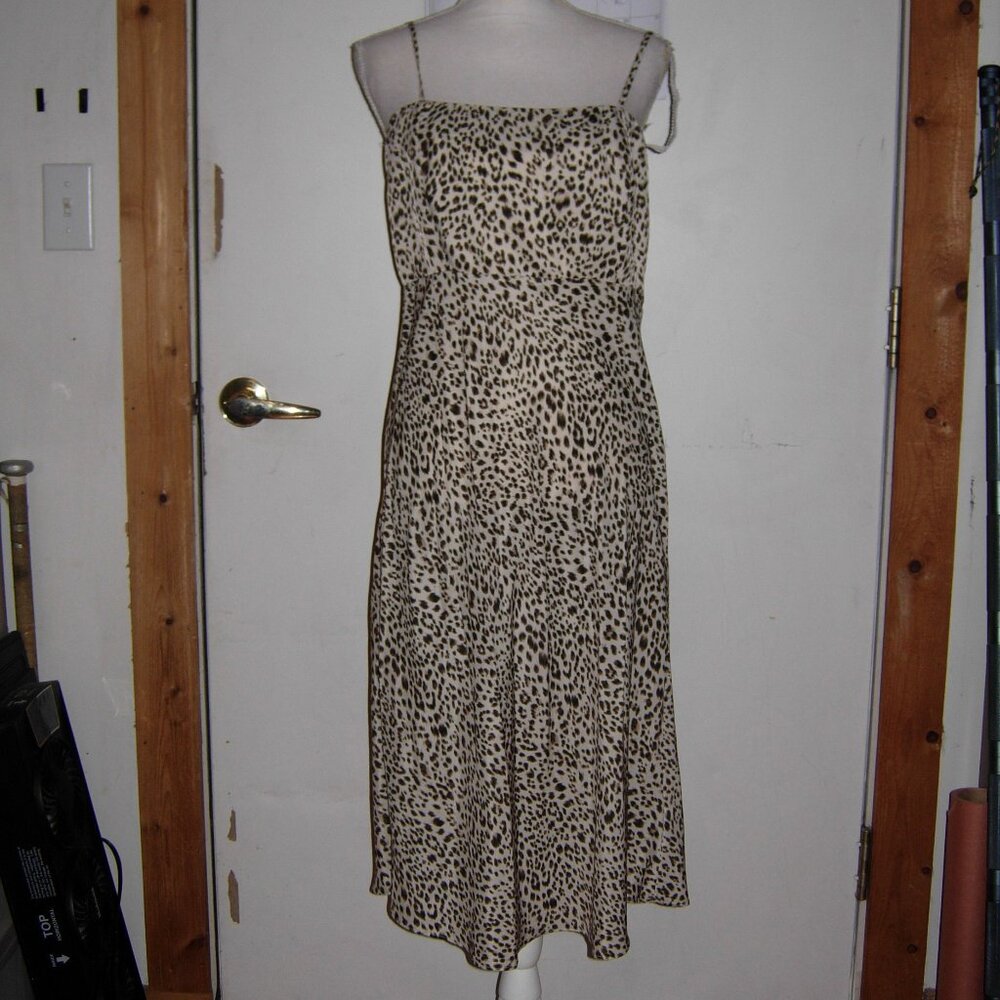 Leopard Print Midi Slip Dress M